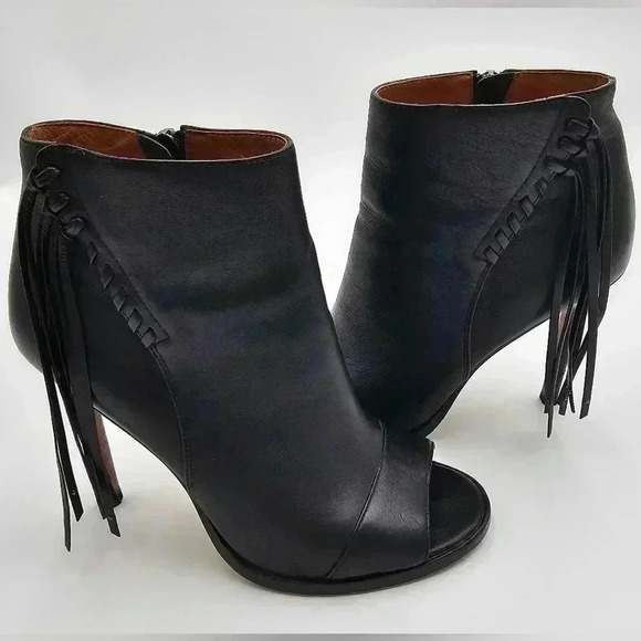Coach Lolita Black Leather Bootie with Fringe Womens Size 6 - Picture 1 of 12